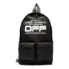 Mochila con logotipo ondulado y estampado de eslogan, negra