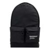 Mochila de moda con eslogan impreso, elegante, negra