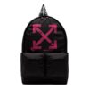 Mochila de nailon con estampado de flechas Negro/Rosa