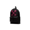 Mochila de nailon con estampado de flechas Negro/Rosa