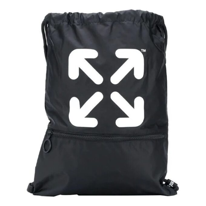 Mochila escolar con cordones Arrows, negra