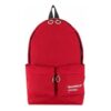 Mochila escolar con cremallera y estampado de letras y eslóganes, color rojo