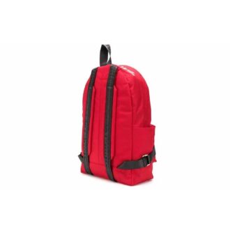 Mochila escolar con cremallera y estampado de letras y eslóganes, color rojo