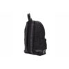 Mochila escolar con logo estampado, cremallera y múltiples bolsillos, negra