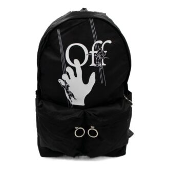 Mochila escolar con logo, estampado de letras en estilo graffiti, cremallera y múltiples bolsillos, color negro