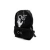 Mochila escolar con logo, estampado de letras en estilo graffiti, cremallera y múltiples bolsillos, color negro