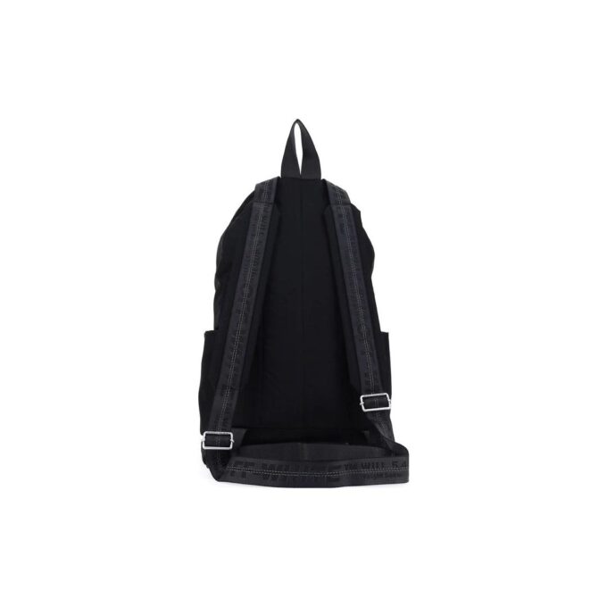 Mochila escolar con logo, estampado de letras en estilo graffiti, cremallera y múltiples bolsillos, color negro