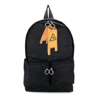 Mochila escolar de estilo industrial con 20 bolsillos y estampado de letras clásicas