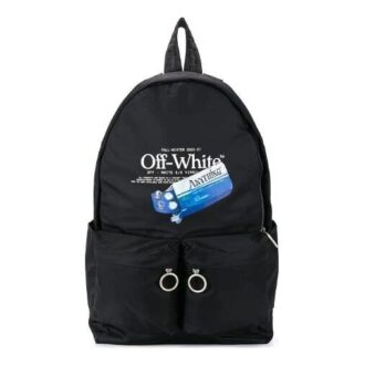 Mochila escolar de estilo industrial con 20 logotipos, eslóganes y letras impresas y múltiples bolsillos