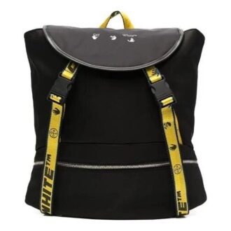 Mochila escolar funcional Off-White para hombre con estampado del logotipo 21, color negro