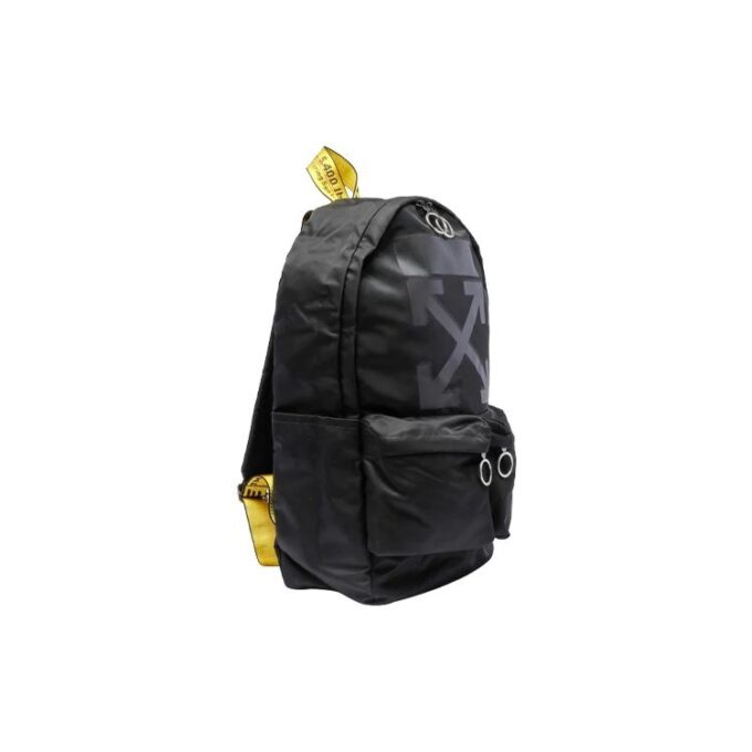 Mochila Off-White para hombre con estampado del logotipo, material negro