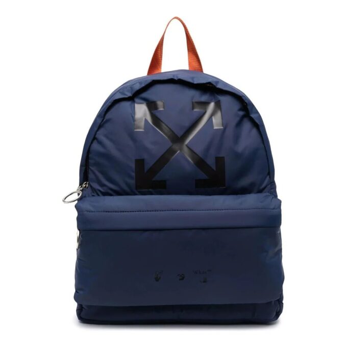 Mochila unisex con estampado de logotipo, azul