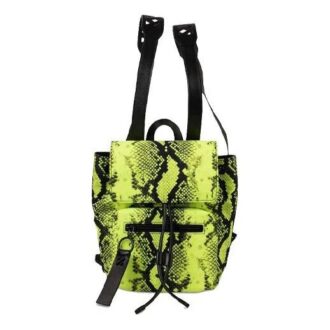 Mochila unisex de nailon con estampado de serpiente, mini, amarilla