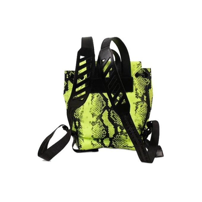 Mochila unisex de nailon con estampado de serpiente, mini, amarilla