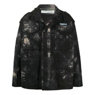 Nueva chaqueta Field Tie Dye, corte holgado, verde oscuro