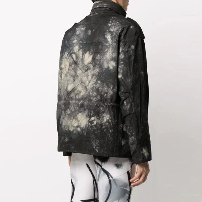 Nueva chaqueta Field Tie Dye, corte holgado, verde oscuro