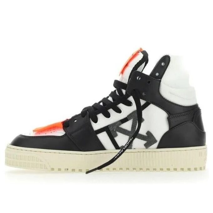 Off-Court 3.0 de piel y lona «Negro, blanco y naranja»