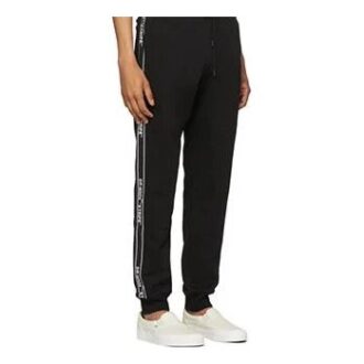 Off-White C/O VIRGIL ABLOH OW Pantalones largos informales con rayas laterales de tela y letras