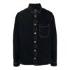Off-White Camisa de Denim de manga larga para hombre FW21 con eslogan y adornos, azul oscuro