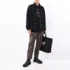 Off-White Camisa de Denim de manga larga para hombre FW21 con eslogan y adornos, azul oscuro