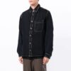 Off-White Camisa de Denim de manga larga para hombre FW21 con eslogan y adornos, azul oscuro