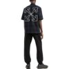 Off-White Camisa de manga corta para hombre SS22 con estampado de letras y cuadros de flechas, azul