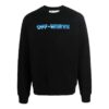 Off-White Camisa de manga larga de cuello redondo con estampado de letras para hombre FW22, versión en negro