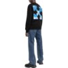 Off-White Camisa de manga larga de cuello redondo con estampado de letras para hombre FW22, versión en negro