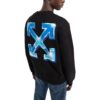 Off-White Camisa de manga larga de cuello redondo con estampado de letras para hombre FW22, versión en negro