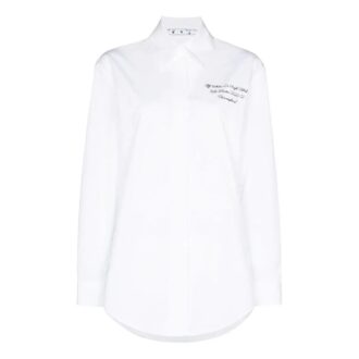 Off-White Camisa de manga larga estampada, blanca