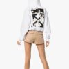 Off-White Camiseta blanca holgada con estampado de letras en la espalda