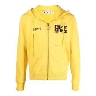 Off-White Camiseta casual para hombre SS21 con estampado de logotipo y cremallera, versión estándar, negro