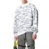 Off-White Camiseta de algodón para hombre con estampado geométrico integral, cuello redondo y manga larga, color blanco