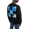 Off-White Camiseta de cuello redondo con estampado de Arrows para hombre, colección primavera-verano 2022, color negro