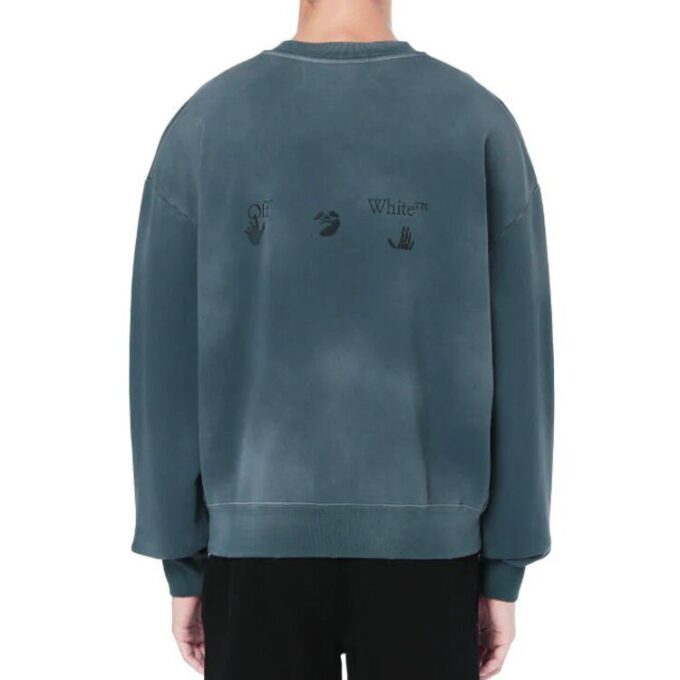 Off-White Camiseta de cuello redondo estampada para hombre, azul