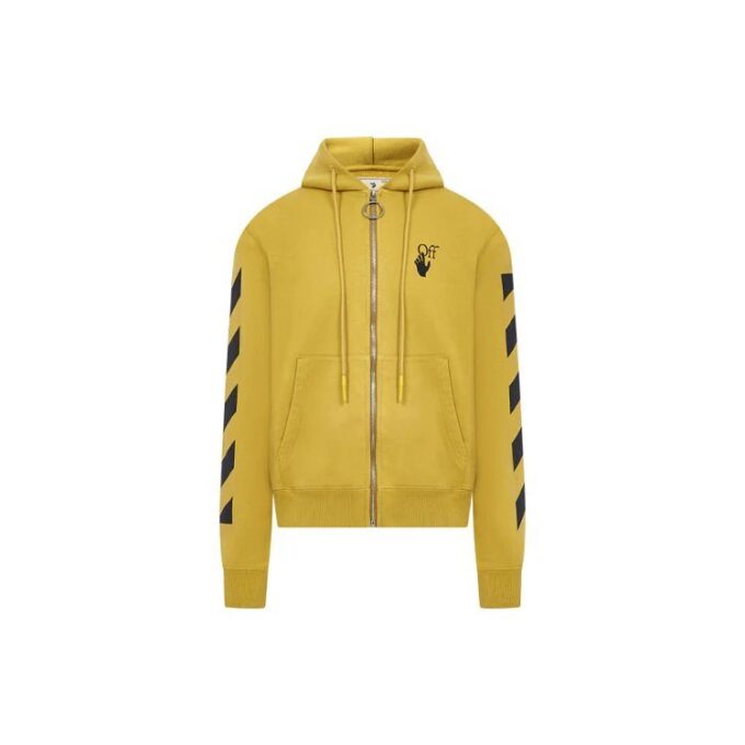 Off-White Camiseta de hombre con cremallera Arrow en color cúrcuma