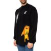 Off-White Camiseta de hombre con estampado, cuello redondo, manga larga y corte holgado, color negro