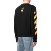 Off-White Camiseta de hombre con estampado, cuello redondo y manga larga, color negro