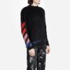Off-White Camiseta de hombre con flecha en la espalda, corte holgado, color negro