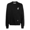 Off-White Camiseta de hombre FW21 con logo Caravaggio Arrow, cuello redondo, manga larga y corte holgado, color negro