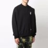 Off-White Camiseta de hombre FW21 con logo Caravaggio Arrow, cuello redondo, manga larga y corte holgado, color negro