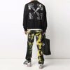 Off-White Camiseta de hombre FW21 con logo Caravaggio Arrow, cuello redondo, manga larga y corte holgado, color negro