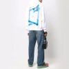 Off-White Camiseta de hombre FW22 con estampado, capucha y manga larga, color blanco