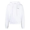 Off-White Camiseta de hombre FW22 con estampado, estilo casual, con capucha y manga larga, en color blanco