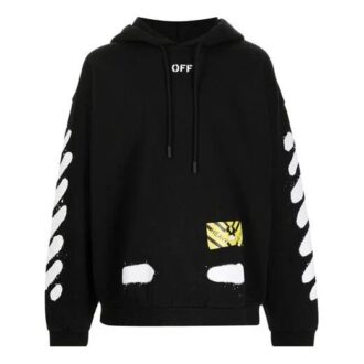 Off-White Camiseta de hombre Splash Ink Graffiti Stripe Negro Off-White Camiseta de hombre Splash Ink Graffiti Stripe Negro