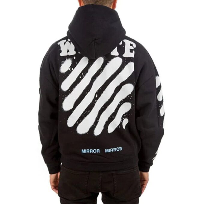 Off-White Camiseta de hombre Splash Ink Graffiti Stripe Negro