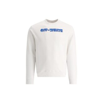 Off-White Camiseta de hombre SS22 con estampado de logotipo, cuello redondo, sin capucha y corte holgado, color blanco Off-White Camiseta de hombre SS22 con estampado de logotipo, cuello redondo, sin capucha y corte holgado, color blanco
