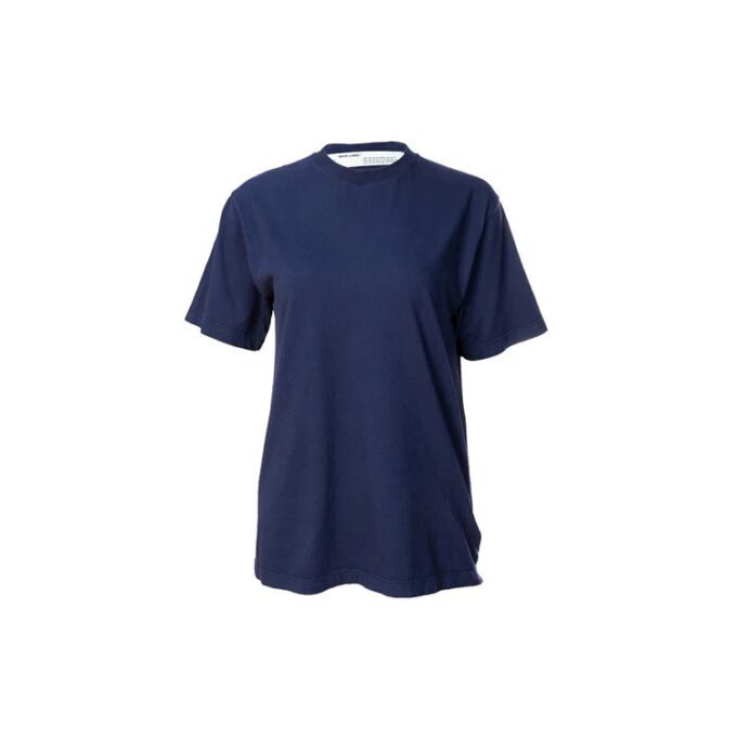Off-White Camiseta de manga corta con estampado de flecha en la espalda, versión estándar, azul
