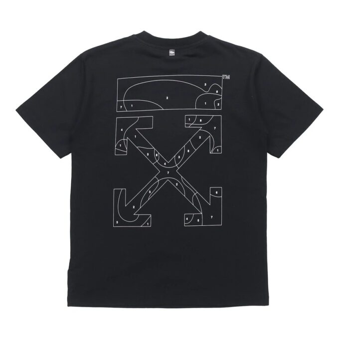 Off-White Camiseta de manga corta con estampado de flechas, versión básica, negra