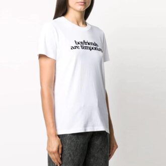 Off-White Camiseta de manga corta con estampado de letras y eslogan, corte entallado, color blanco